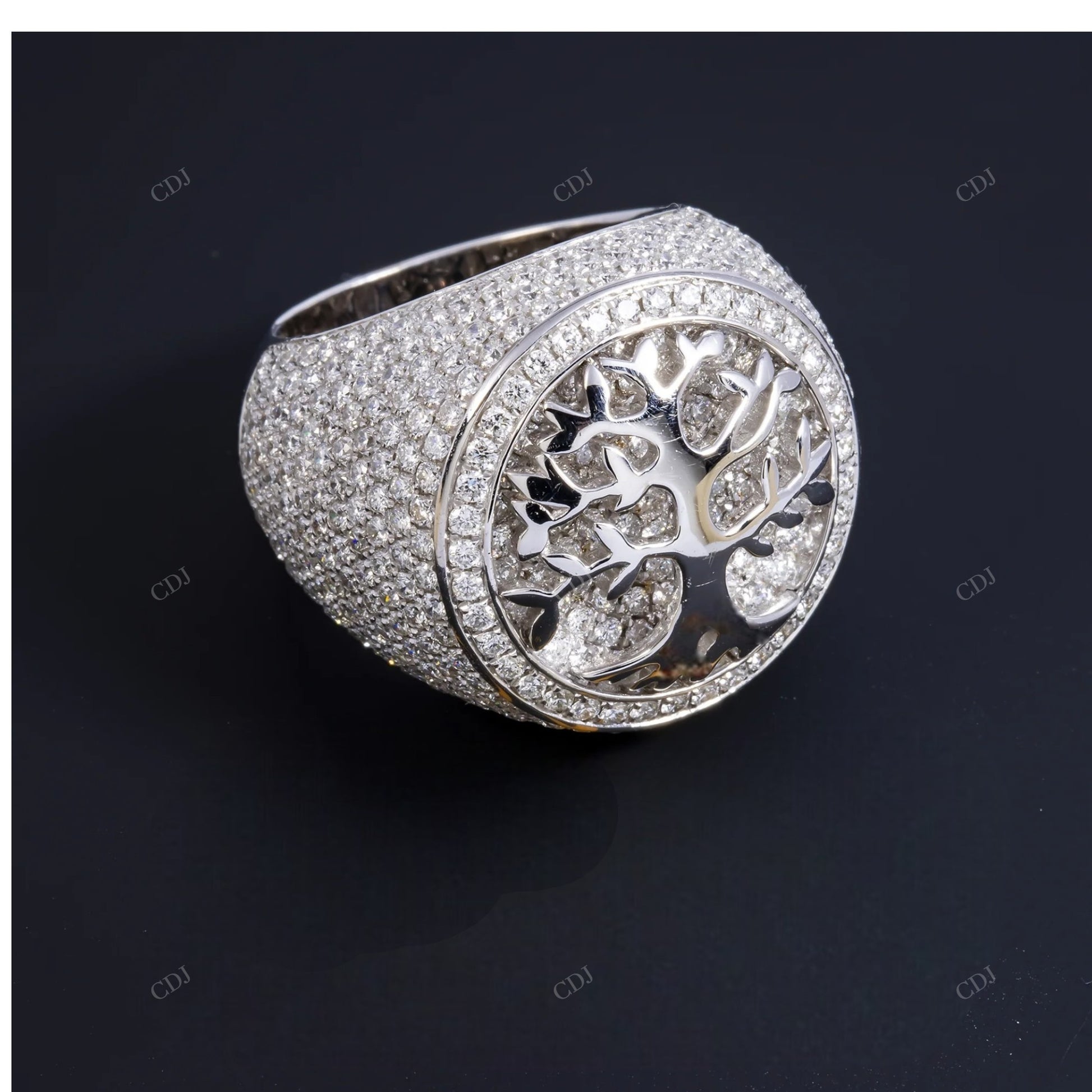 S925 Silver Moissanite Tree Men's Hip Hop Ring hip hop jewelry customdiamjewel