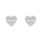 10K White Gold Heart-Shaped Diamond Stud Earrings Stud earrings CustomDiamJewel