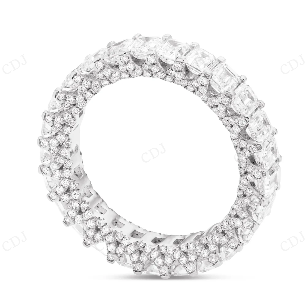 Premium 18Kt Gold Emerald Moissanite Eternity Band hip hop jewelry CustomDiamJewel
