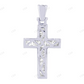 Baguette Lab Grown Diamond Cross 14K White Gold Pendant Hip Hop Pendent CustomDiamJewel