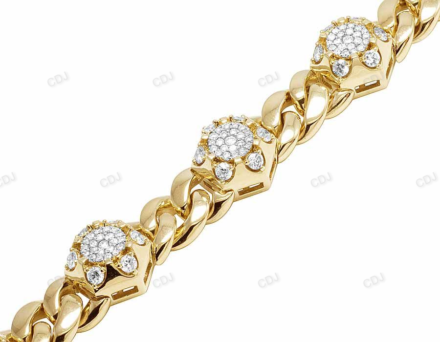Semi Iced Out VVS moissanite New style Cuban Bracelet hip hop jewelry CustomDiamJewel
