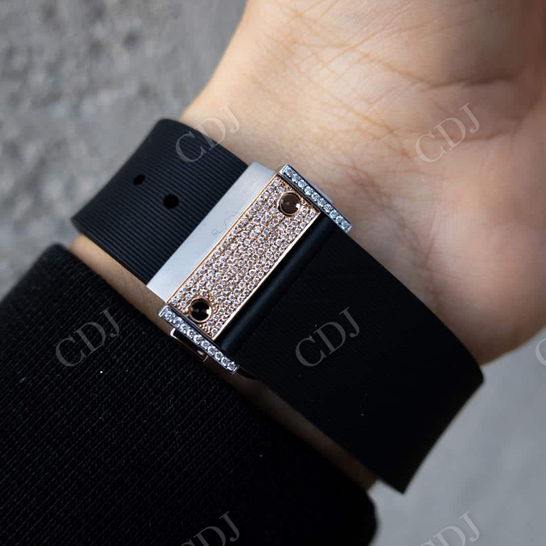 Wholesaler Hublot Two Tone Mossanite Watch For Men customdiamjewel