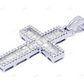 Baguette Lab Grown Diamond Cross 14K White Gold Pendant Hip Hop Pendent CustomDiamJewel