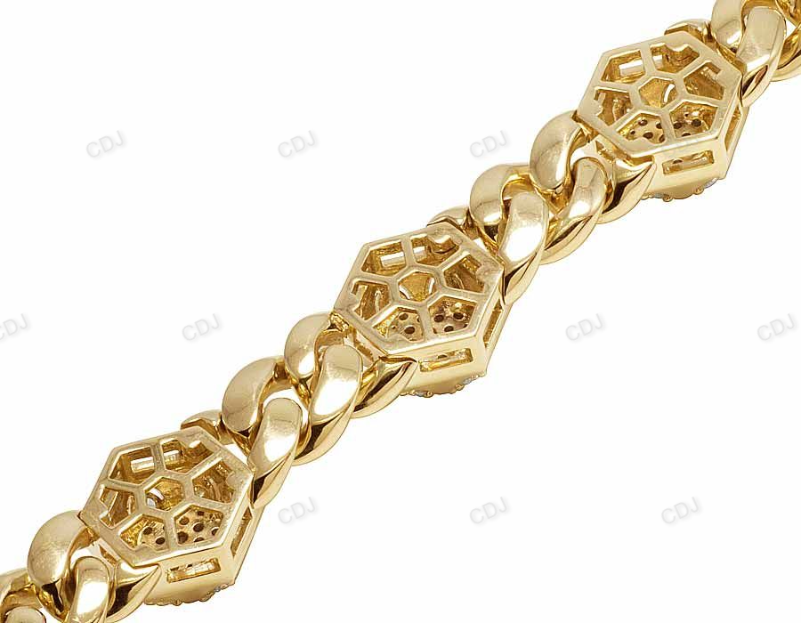 Semi Iced Out VVS moissanite New style Cuban Bracelet hip hop jewelry CustomDiamJewel