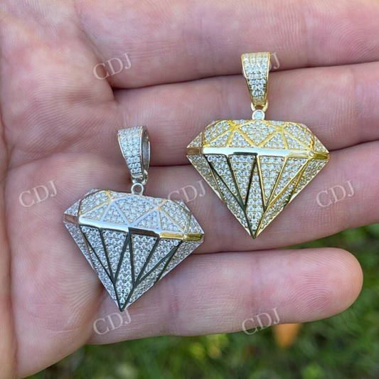 Iced Diamond Shape Bling Moissanite Pendant  customdiamjewel   