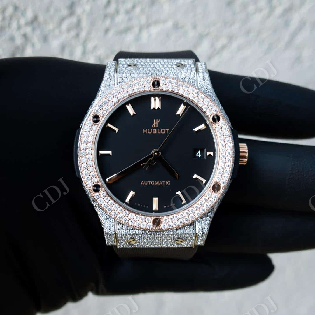 Wholesaler Hublot Two Tone Mossanite Watch For Men customdiamjewel