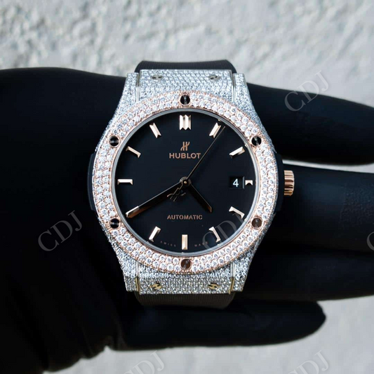 Wholesaler Hublot Two Tone Mossanite Watch For Men customdiamjewel