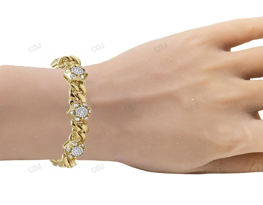 Semi Iced Out VVS moissanite New style Cuban Bracelet hip hop jewelry CustomDiamJewel