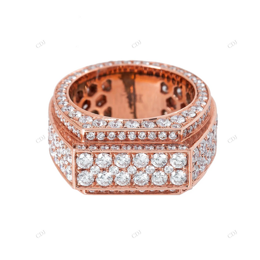 Bold Multi Layer Rose Gold Moissanite Ring hip hop jewelry customdiamjewel