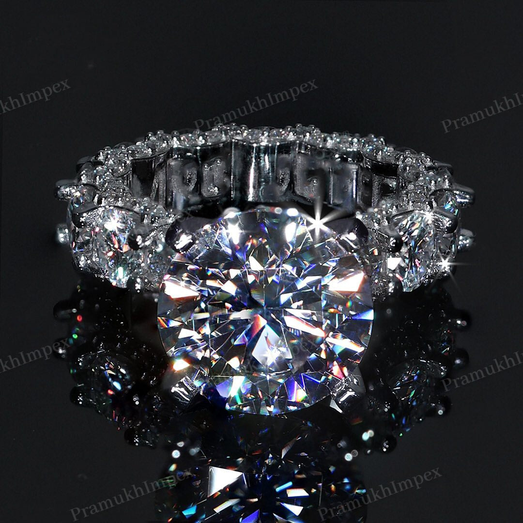 Full Eternity Solitaire Diamond Engagement Ring hip hop jewelry CustomDiamJewel   
