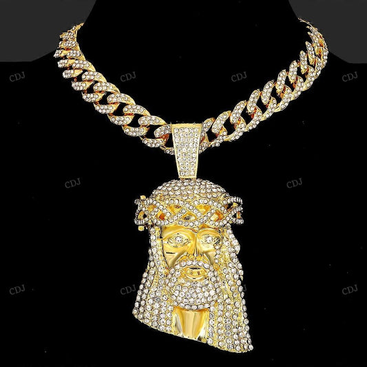 Hip Hop Sterling Silver Jesus Pendant For Men hip hop jewelry CustomDiamJewel