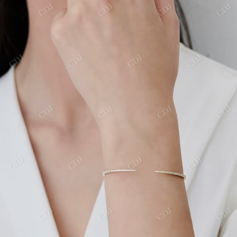 0.50CTW Moissanite Cuff Diamond Bracelet  customdiamjewel   