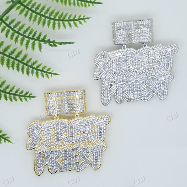 Baguette Moissanite STREET PREST Hip Hop Pendant hip hop jewelry CustomDiamJewel