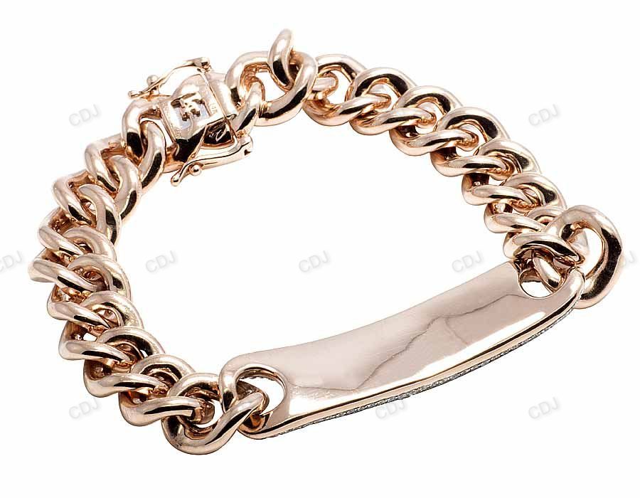 Mens Silver Moissanite Pave ID Cuban Bracelet hip hop jewelry CustomDiamJewel
