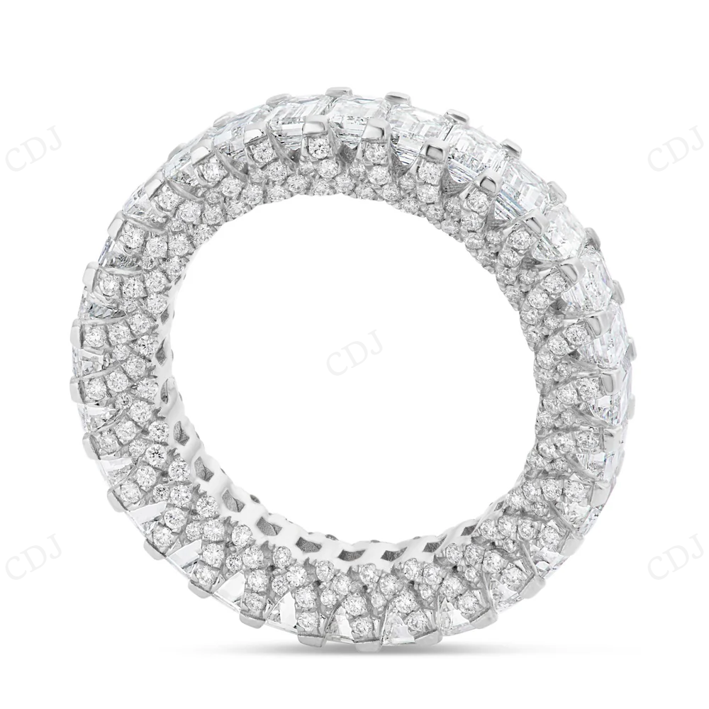 14K Gold 4.29ct VVS Emerald Diamond Eternity Band Ring hip hop jewelry CustomDiamJewel