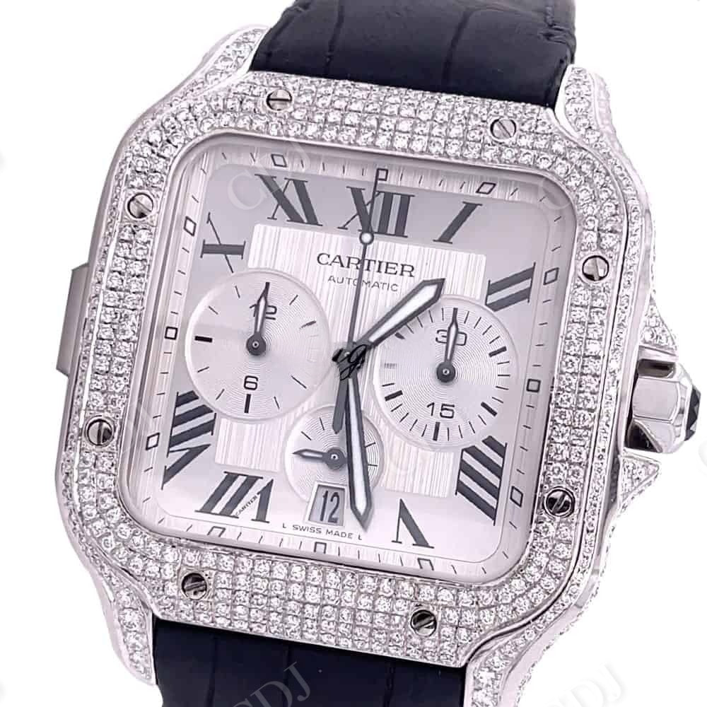 Small Diamond Bezel Cartier Custom Moissanite Watch customdiamjewel