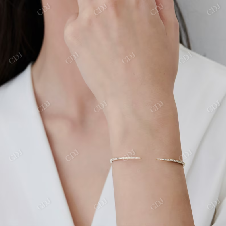 0.50CTW Moissanite Cuff Diamond Bracelet