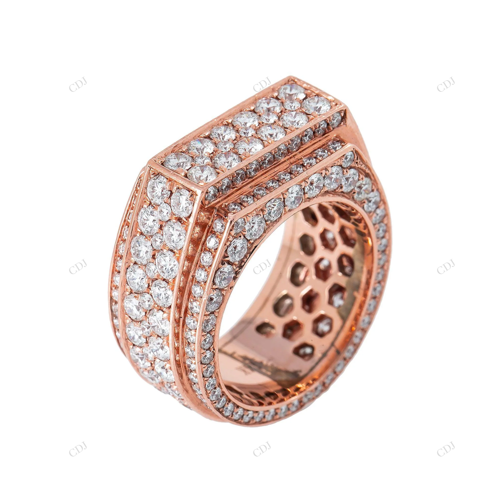 Bold Multi Layer Rose Gold Moissanite Ring hip hop jewelry customdiamjewel