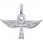 1.8 Inch Lab Grown Diamond 14K Gold Wings Ankh Cross Pendant Hip Hop Pendent CustomDiamJewel