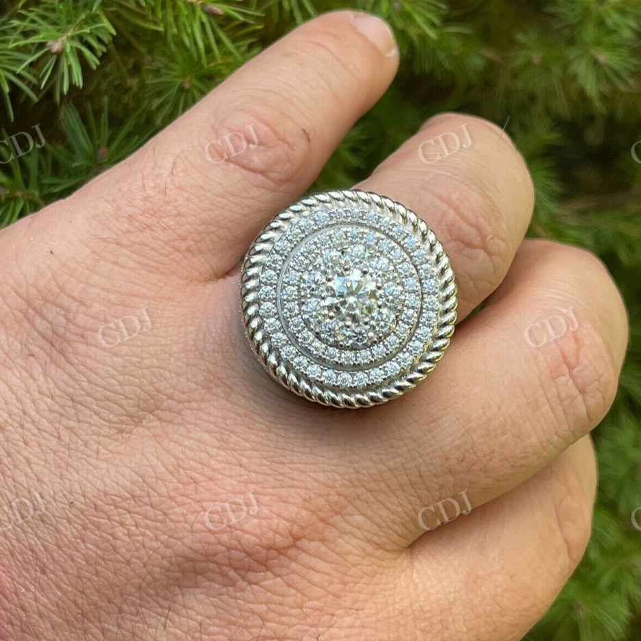 14K White Gold Moissanite Hip Hop Huge Ring  customdiamjewel   