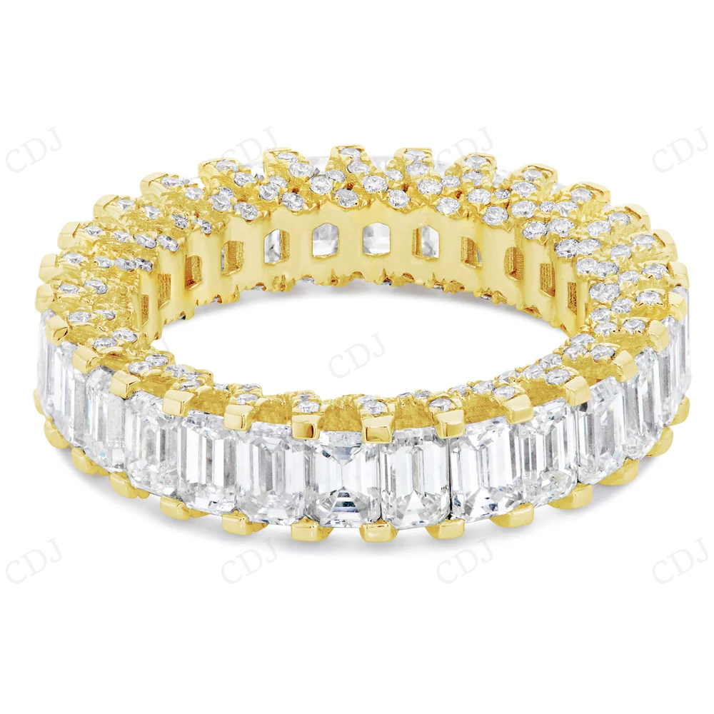 14K Gold 4.29ct VVS Emerald Diamond Eternity Band Ring hip hop jewelry CustomDiamJewel