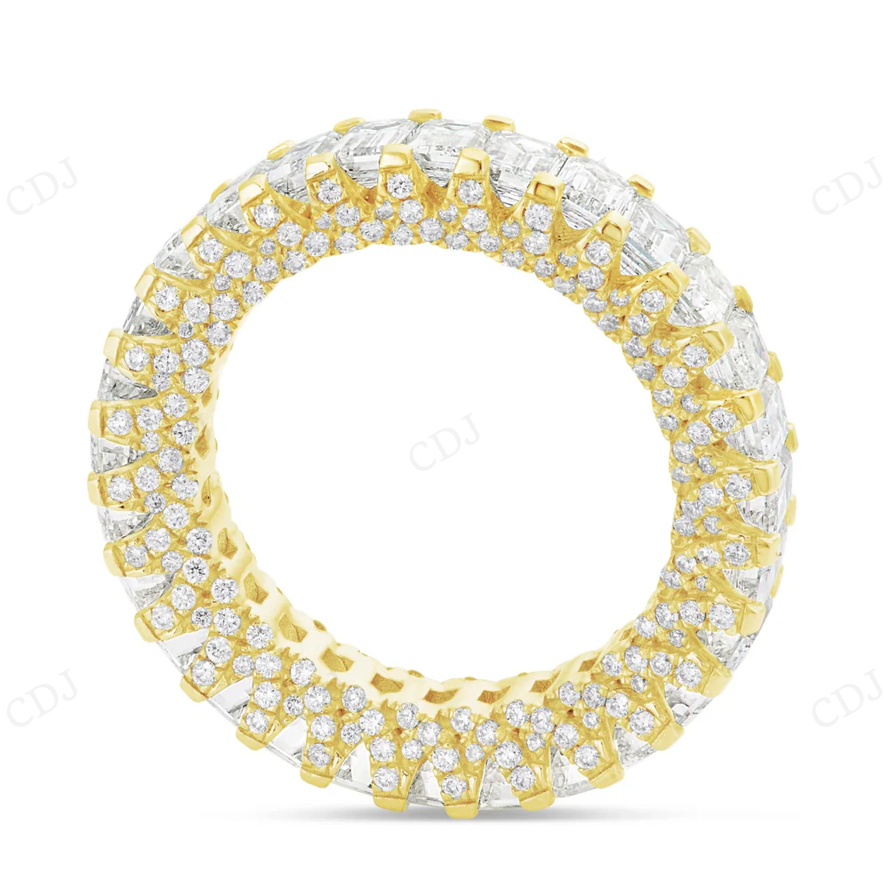 14K Gold 4.29ct VVS Emerald Diamond Eternity Band Ring hip hop jewelry CustomDiamJewel