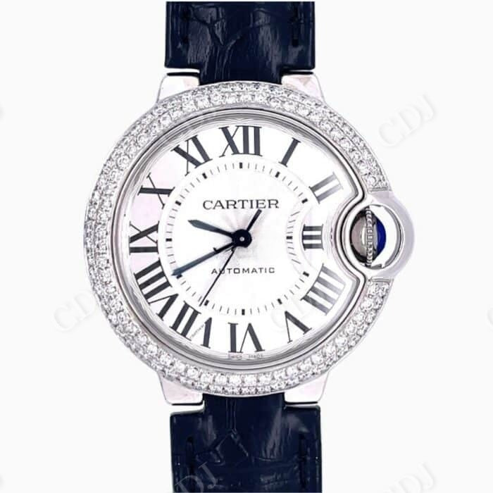 Custom Round Shape Cartier Moissanite Bezel Watch customdiamjewel