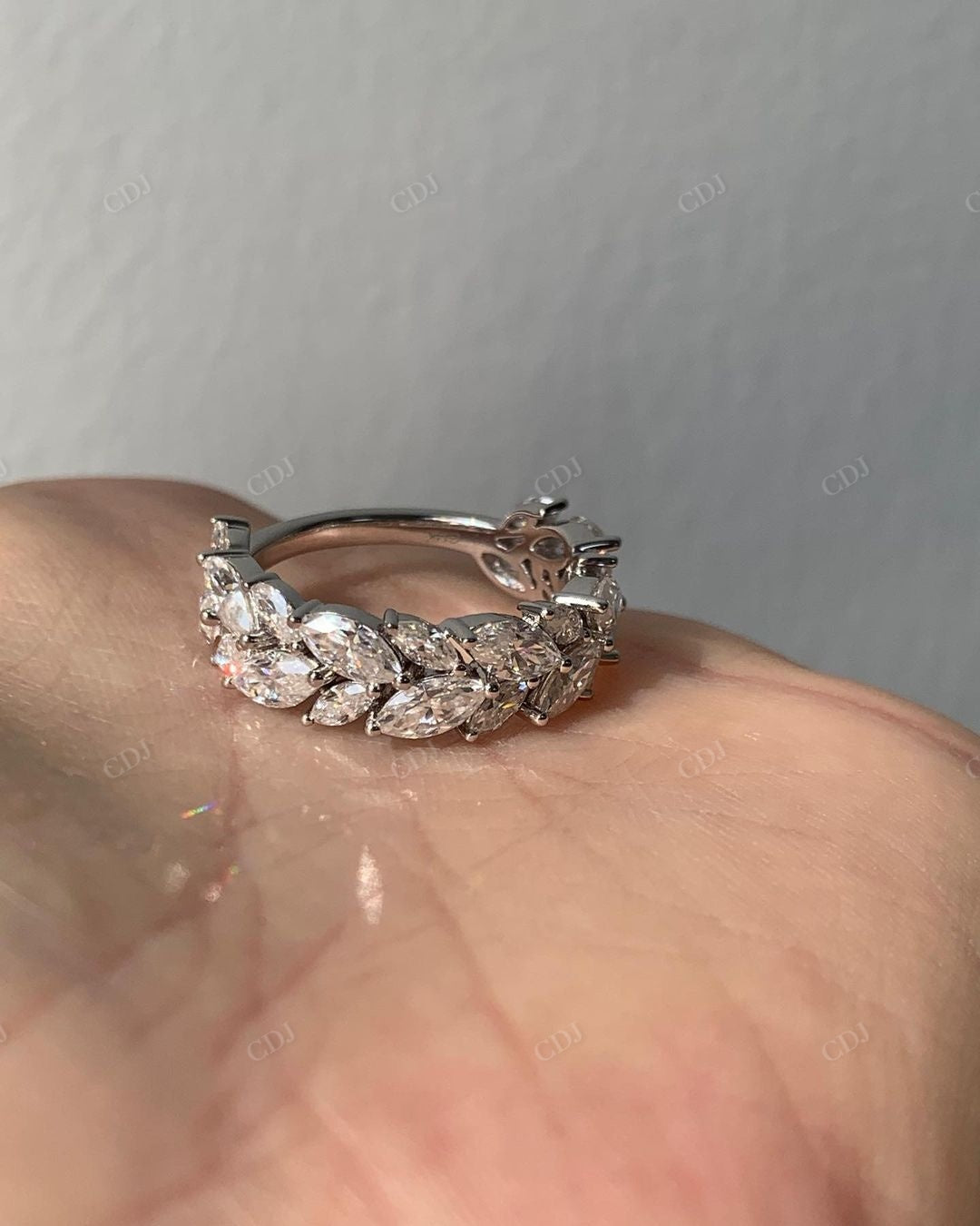 Marquise Leaf Lab Grown Diamond Eternity Band customdiamjewel