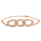 14K Solid Gold Unique Trendy Three Link Diamond Bracelet CustomDiamJewel