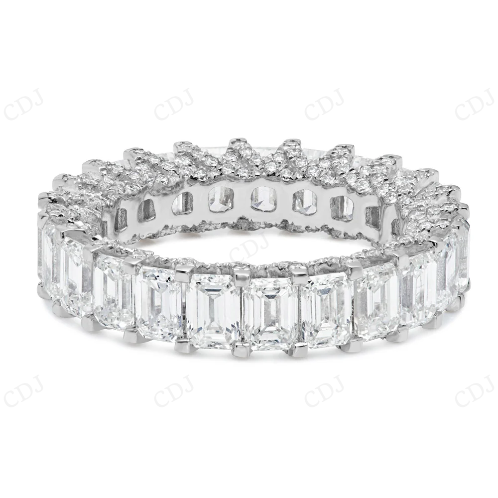 3Ct Emerald Moissanite Hidden Halo Full Eternity Band Ring hip hop jewelry CustomDiamJewel