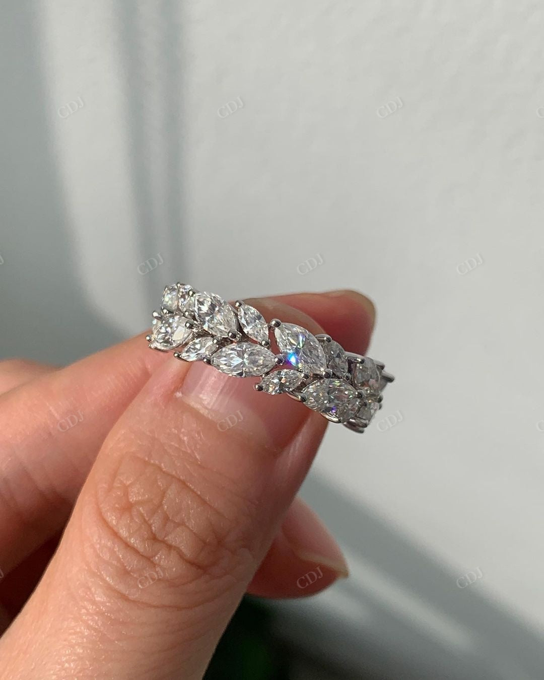 Marquise Leaf Lab Grown Diamond Eternity Band customdiamjewel