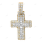 Emerald Cut Lab Grown Diamond Cross Pendant 14K Gold Hip Hop Pendent CustomDiamJewel