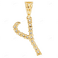 1.2" 0.35 CTW 10K Gold Diamond Letter Y Initial Pendant CustomDiamJewel