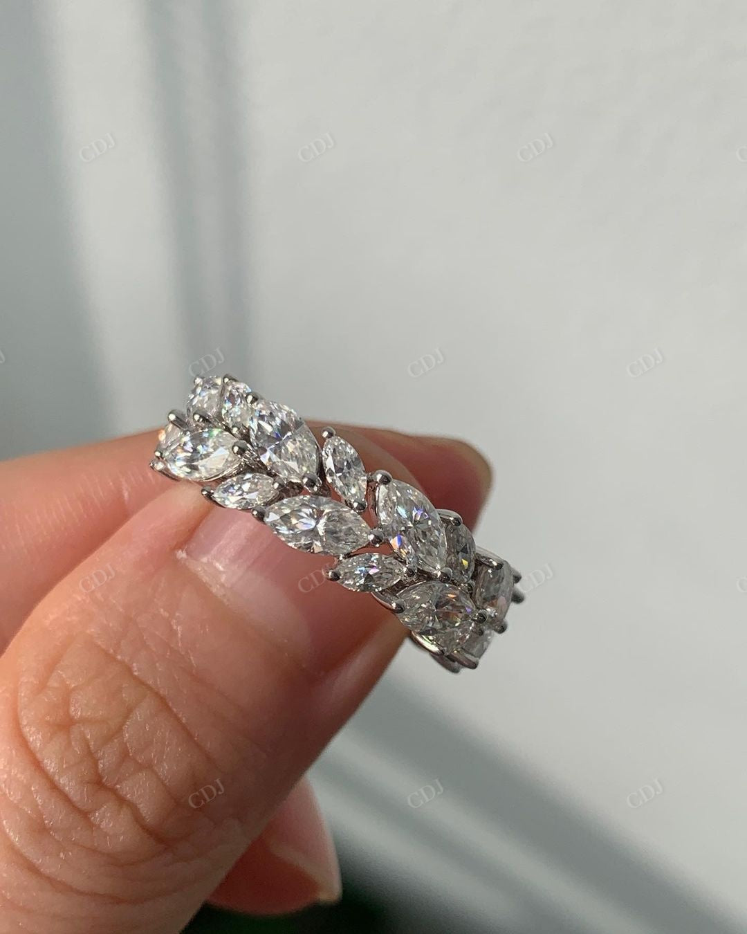 Marquise Leaf Lab Grown Diamond Eternity Band customdiamjewel