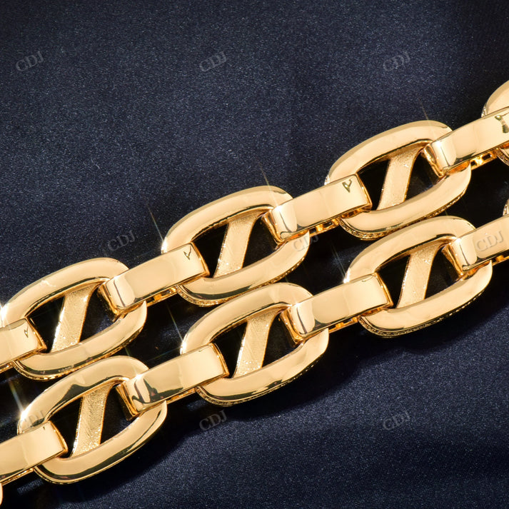 20mm Baguette Moissanite Mariner Link Trendy Chain hip hop jewelry CustomDiamJewel