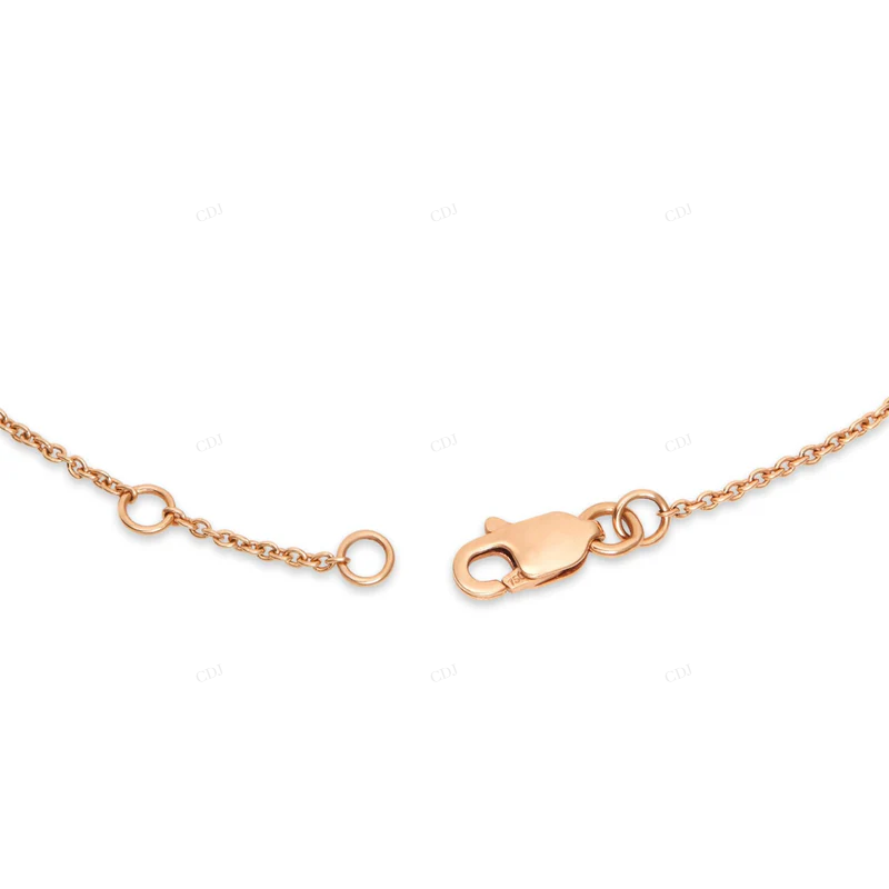 14K Solid Gold Unique Trendy Three Link Diamond Bracelet CustomDiamJewel