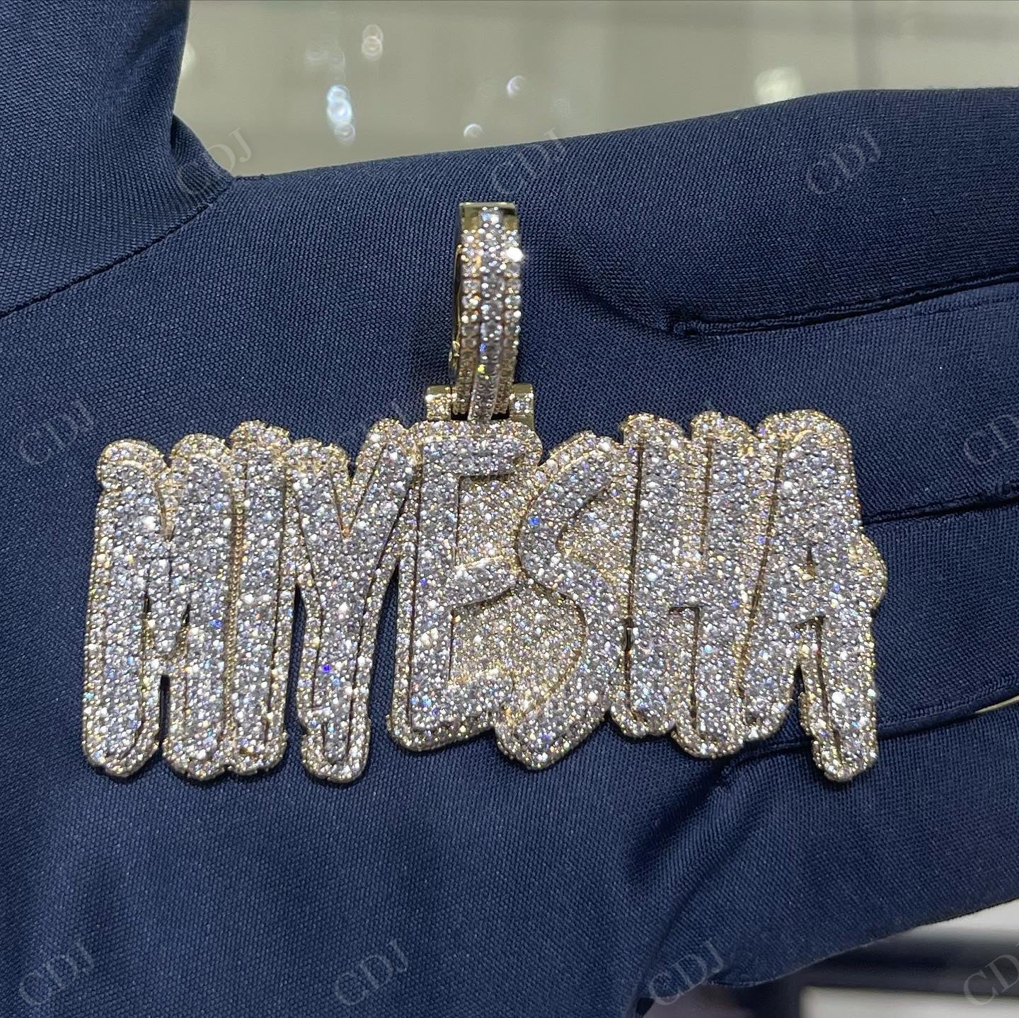 Hip Hop Iced Out Moissanite Diamond MIYESHA Pendant hip hop jewelry CustomDiamJewel   
