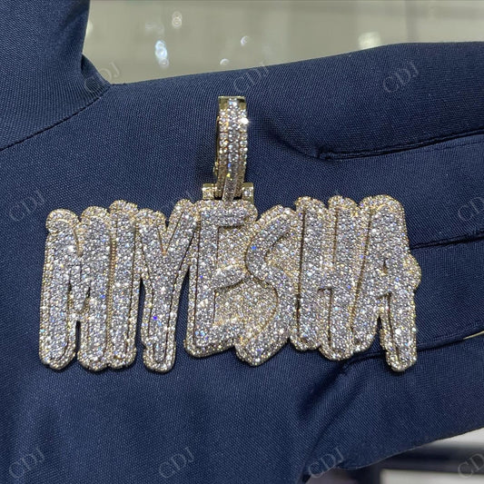 Hip Hop Iced Out Moissanite Diamond MIYESHA Pendant hip hop jewelry CustomDiamJewel   