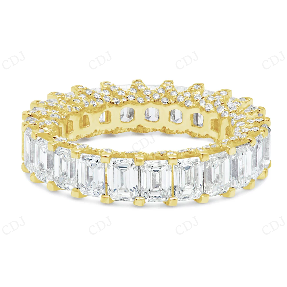 3Ct Emerald Moissanite Hidden Halo Full Eternity Band Ring hip hop jewelry CustomDiamJewel