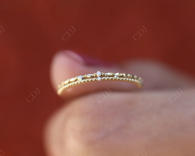 Half Eternity 14K solid Gold Real Diamond Bubble Wedding Band customdiamjewel