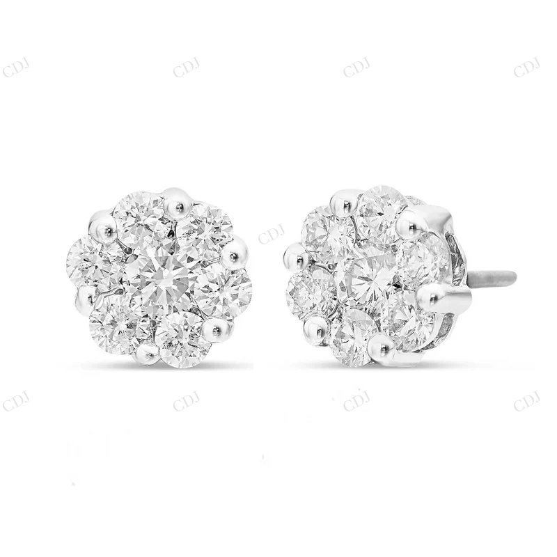14k White Gold 0.75ct Diamond Stud Earrings Stud earrings CustomDiamJewel