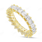 Sterling Silver Princess Moissanite Full Eternity Band Ring hip hop ring CustomDiamJewel