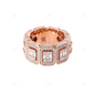 14K Rose Gold Iced Out Baguette Diamond Band hip hop jewelry customdiamjewel