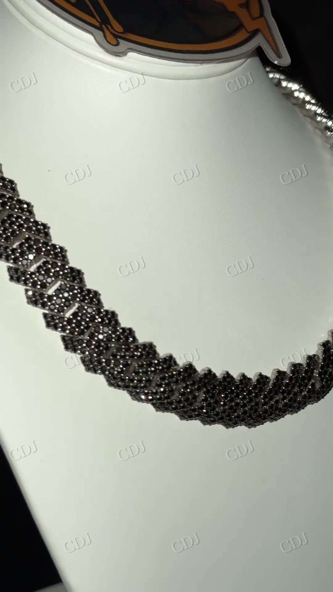 18MM Black Moissanite Diamond Sterling Silver Hip Hop Cuban Chain  customdiamjewel   
