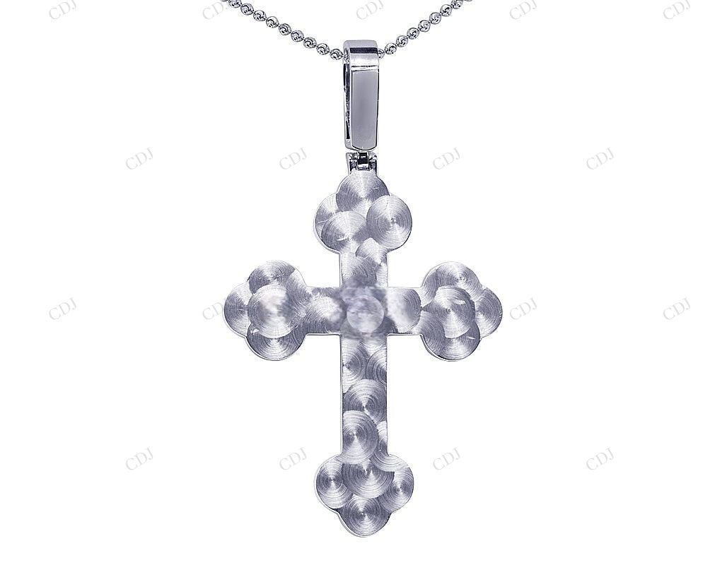 3.2 Inch Lab Grown Diamond 10K Gold Gothic Cross Pendant Hip Hop Pendent CustomDiamJewel