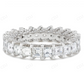 Sterling Silver Princess Moissanite Full Eternity Band Ring hip hop ring CustomDiamJewel