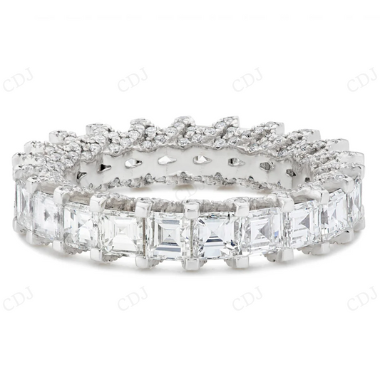 Sterling Silver Princess Moissanite Full Eternity Band Ring hip hop ring CustomDiamJewel