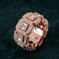 14K Rose Gold Iced Out Baguette Diamond Band hip hop jewelry customdiamjewel