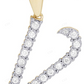 Natural Diamond 10K Gold 1.2" V Letter Pendant CustomDiamJewel