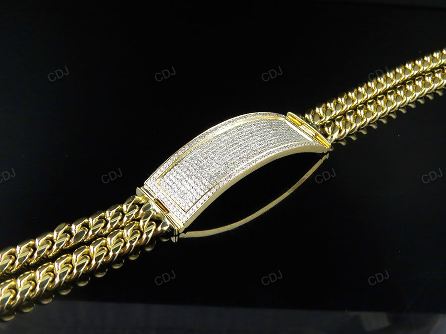 925 Sterling Silver Two String Mens Cuban Bracelet hip hop jewelry CustomDiamJewel